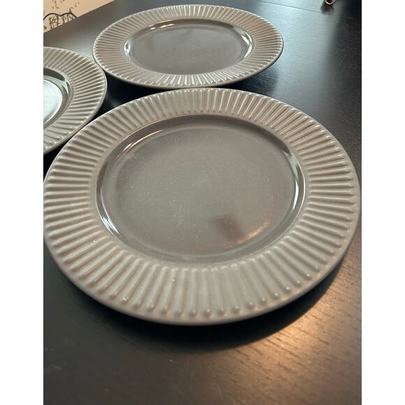 Set of 3 Dansk Rondure Porcelain Brown Dinner Plates with Fluted Edges - Picture 2 of 4